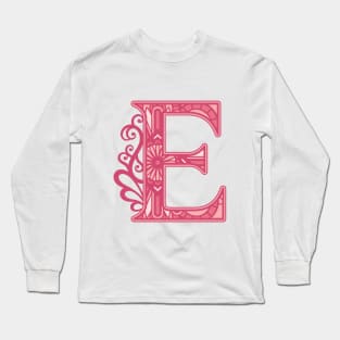 The Alphabet Letter E Floral Long Sleeve T-Shirt